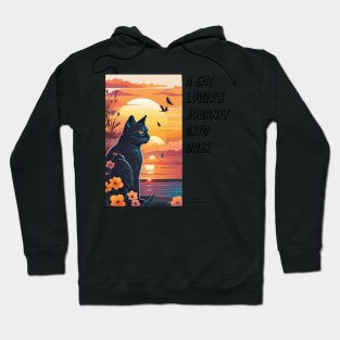 A Cat Lover's Journey into Dusk Hoodie